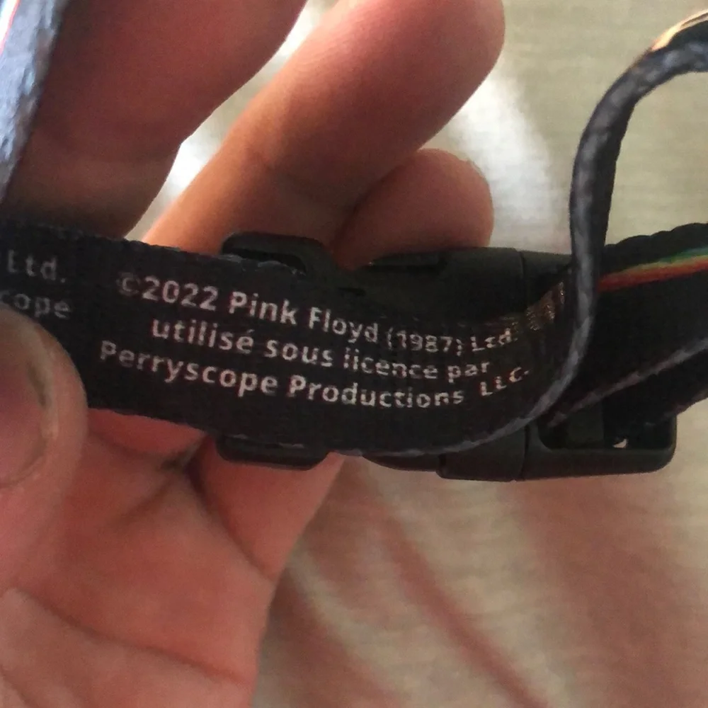 Pink Floyd Dog Collar with Rainbow Stripes
